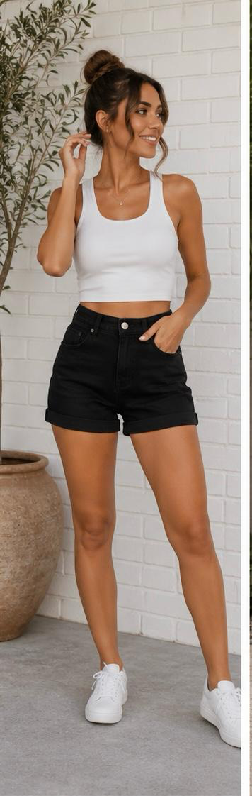 BLACK SHORT JEANS BUTT, LOVE YOU