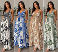 TRAJE LARGO PRINTED PALMAS 
