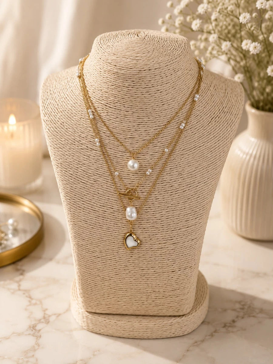 COLLAR 3 LAYERS PEARLS