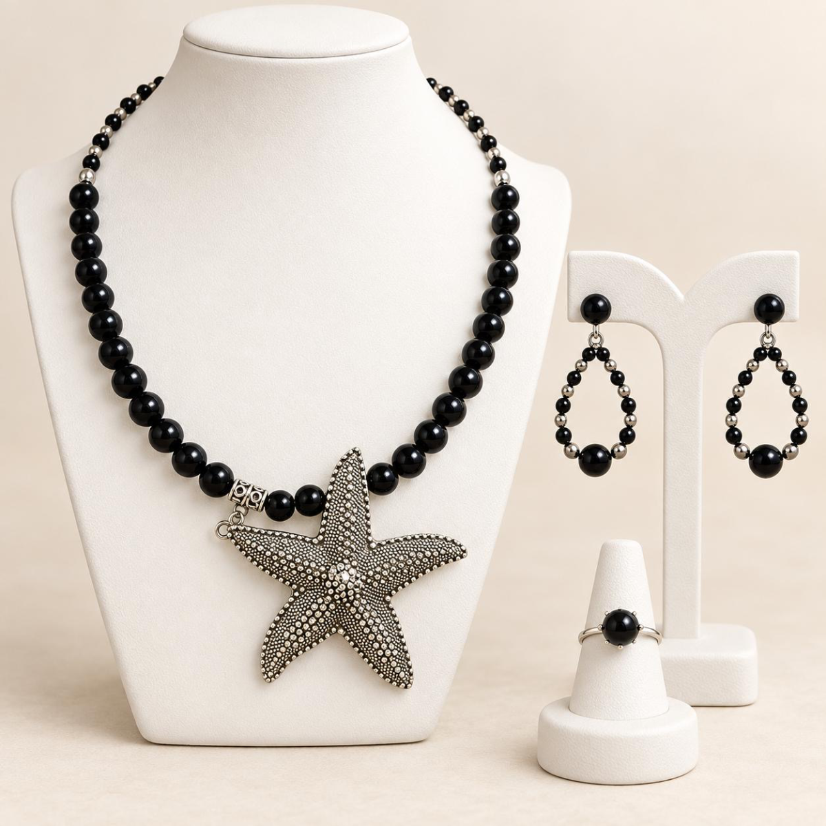COLLAR SET STARFISH BLACK