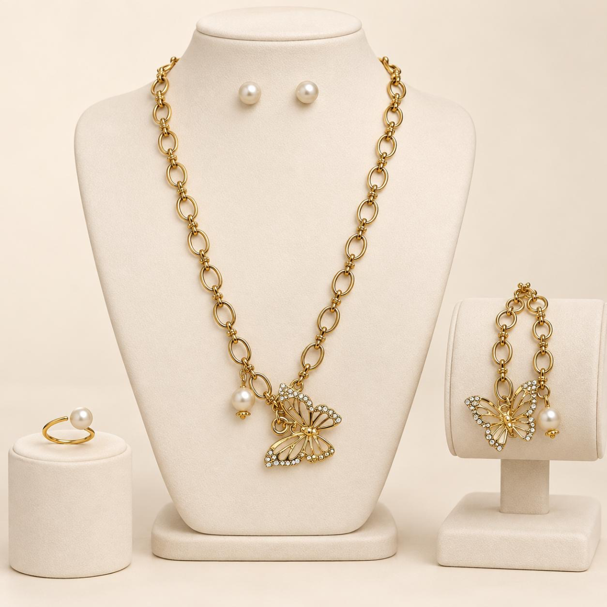 COLLAR SET GOLD BUTTERFLY