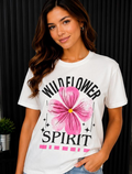 TSHIRT RHINESTONE WILDFLOWER WHT